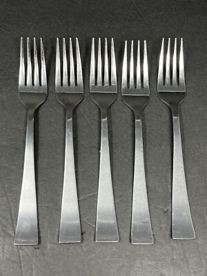Towle BREE Living Collection 18/0 Stainless Set of 5 Salad Forks 7.5''