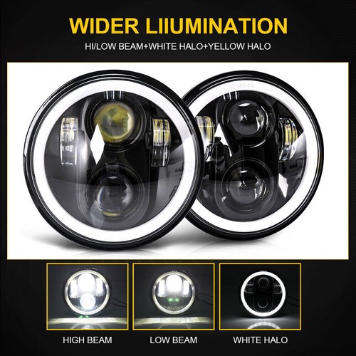 Faros redondos LED 4 piezas 5,75" Halo Angel Eyes DRL para Dodge Charger 1966-1974 - Imagen 6 de 10