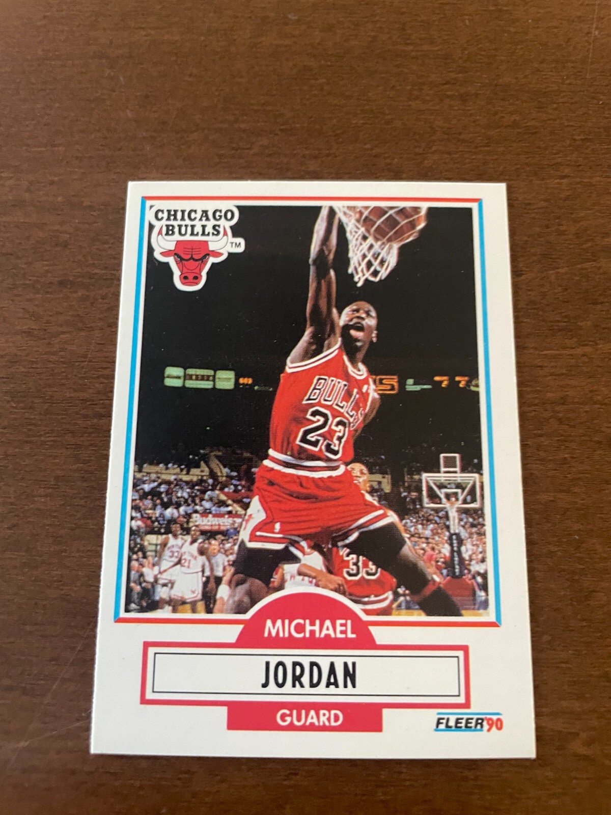 1990-91 Fleer - Black Line Under Biographical Information #26 Michael Jordan