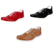 LIBERTYZENO Mens Genuine Leather lace up Casual Formal Running sneakers For Mens