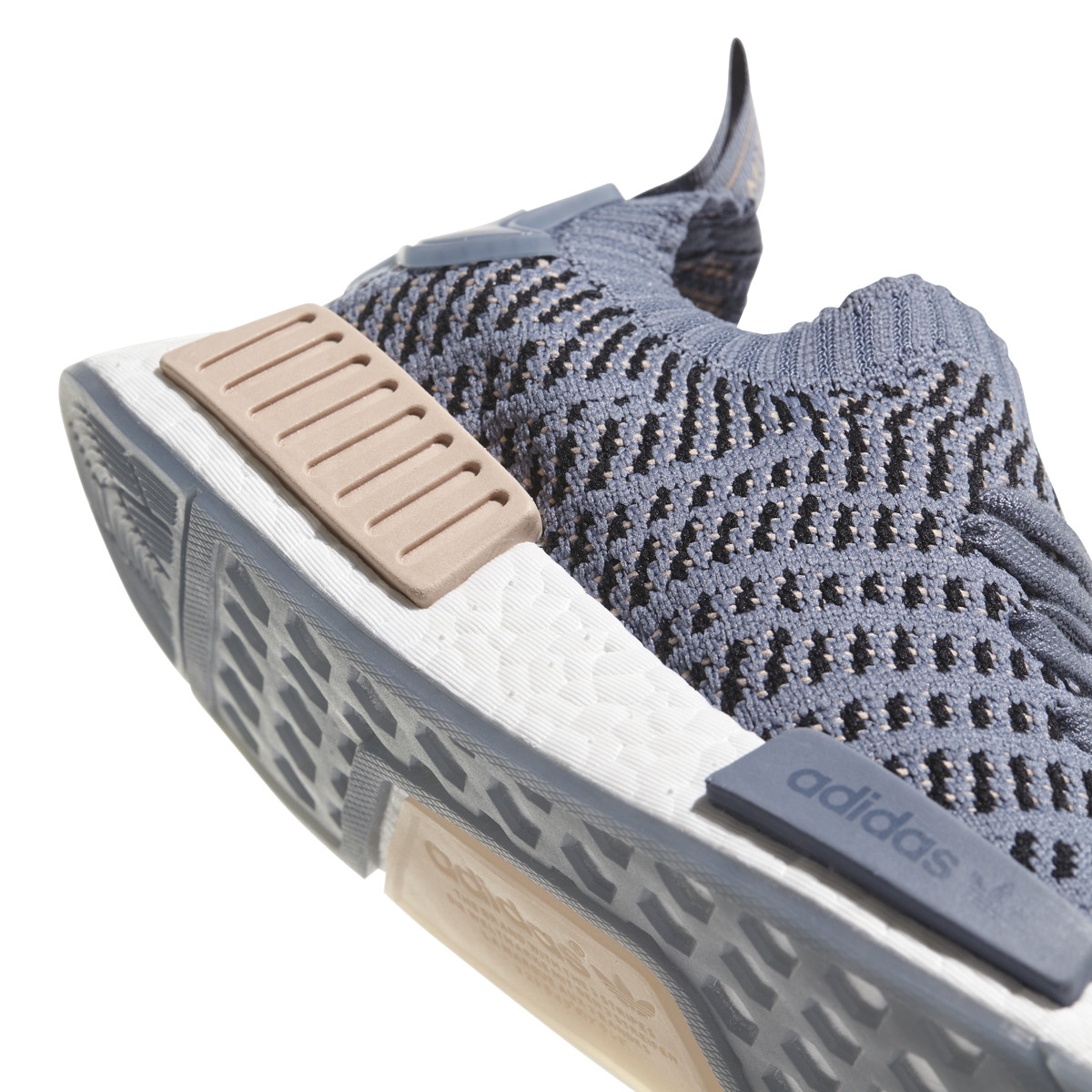 nmd r1 stlt primeknit steel and ash pearl