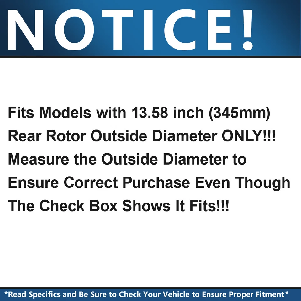 345mm Rear Drilled Rotors + Ceramic Brake Pads for Toyota Sequoia Tundra LX570 - Image 2 of 4