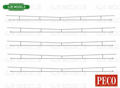 Peco LC-153 Oberleitungskontaktdrähte 380 mm (5 Stück) OHE Oberleitung Spurweite OO
