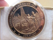 Franklin Mint History American Oil Industry 1859 Bronze Medal