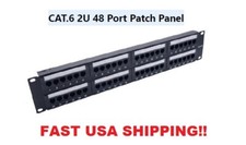 48-port Cat6 2U Patch Panel, 110 Type 568A/B 