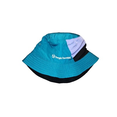 Sergio Tacchini Riviera Reversible Bucket Hat Blue Green White Track  Tennis