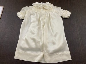 Vintage Baby Girl Satin Jacket Collared Smocked Neckline Lace Trim Handmade