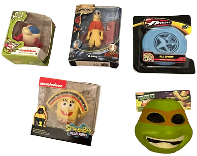 Lot Of 5 Zuru Surprise Mini Brands Figures(Sponge Bob,Frisbee,Avatar,TMNT Mask