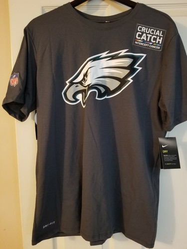 Philadelphia Eagles NFL Nike Crucial Catch Tee Shirt L Anthracite Neu mit Etikett Patch XXL - Bild 1 von 7