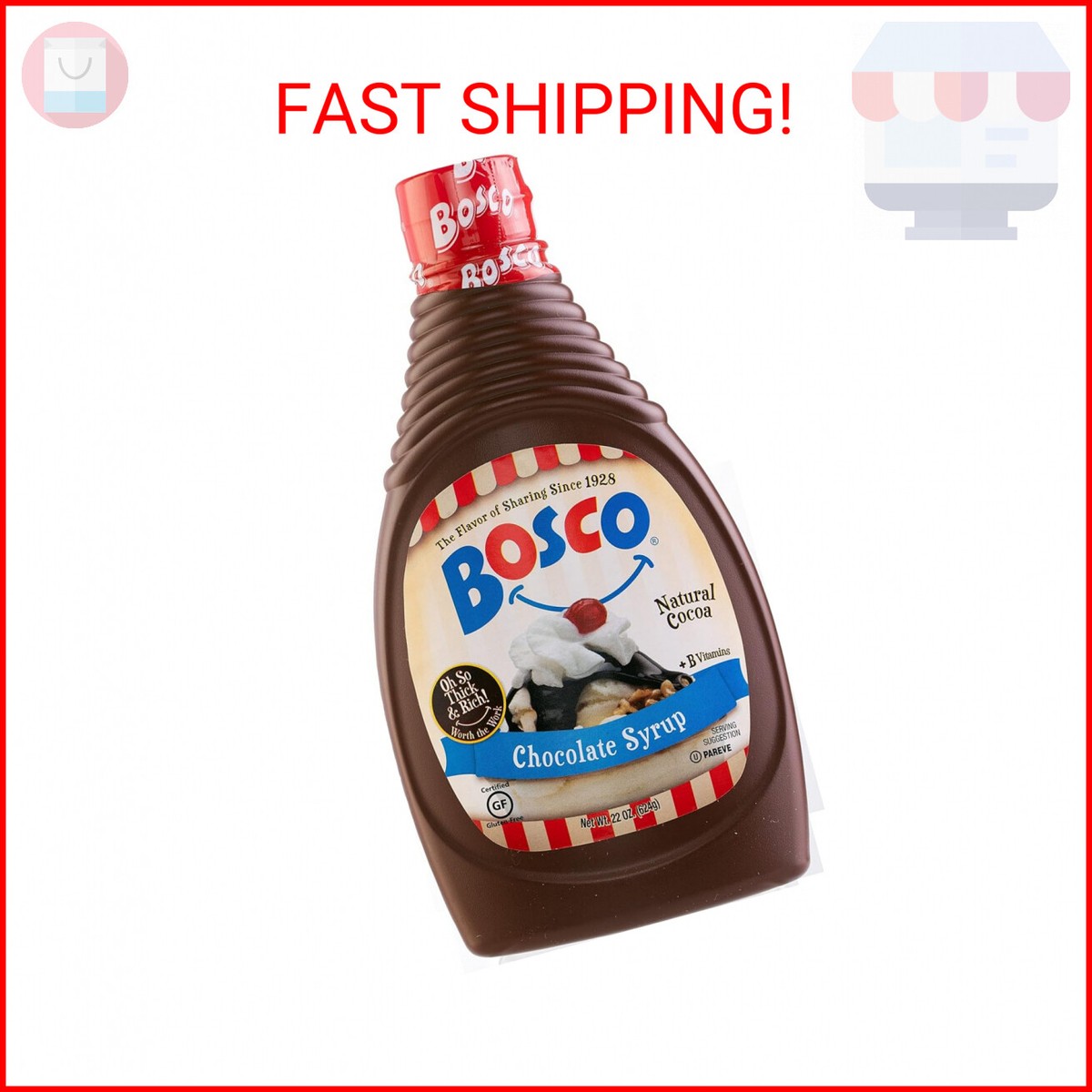 The Original Bosco Chocolate Syrup - 22 oz Squeeze Bottle all