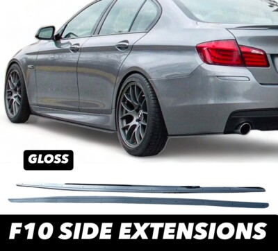BMW 5ER F10 F11 M SPORT SEITENSCHWELLER VERBREITERUNGEN KLINGEN GLANZ SCHWARZ 10-17 ABS