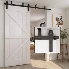 4-20FT Ceiling Mount Sliding Barn Door Hardware Track Closet Kit for 1/2 Doors