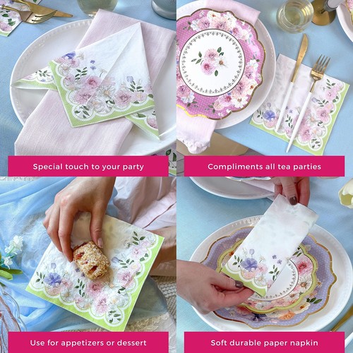 Napkins-Multicolor Set of 30 Tea Party Decorations One Size - Picture 5 of 7