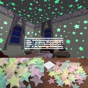 100 Wall Glow In The Dark Stars Stickers Kids Bedroom Nursery Room