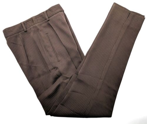 Garfield & Marks Alex Garfield Womens Pants Sz 0 Brown Pleated Pinstripe 121006 - Photo 1 sur 12
