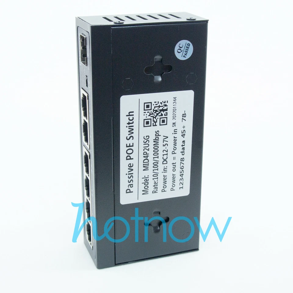 DSLRKIT 4POE 1SFP 2UpLink Gigabit 7 Ports Passive PoE Switch Injector Ethernet - Image 2 of 3