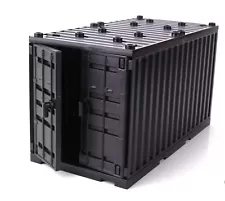 Black Cargo Shipping Container compatible with toy brick building blocks