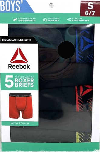 Reebok Boys Performance Boxer Briefs Reebok Size Small (6-7) 5-Pack Black - Picture 7 of 15