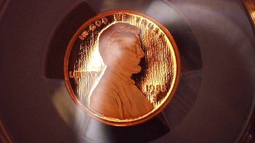 Multi Errored Penny 1988 ms69 Foreign coin Struck undr (read) metal stucin rev