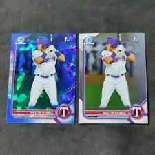 2022 Bowman Chrome Sapphire Dustin Harris Rc #BCP-119 A10 + Base Chrome 