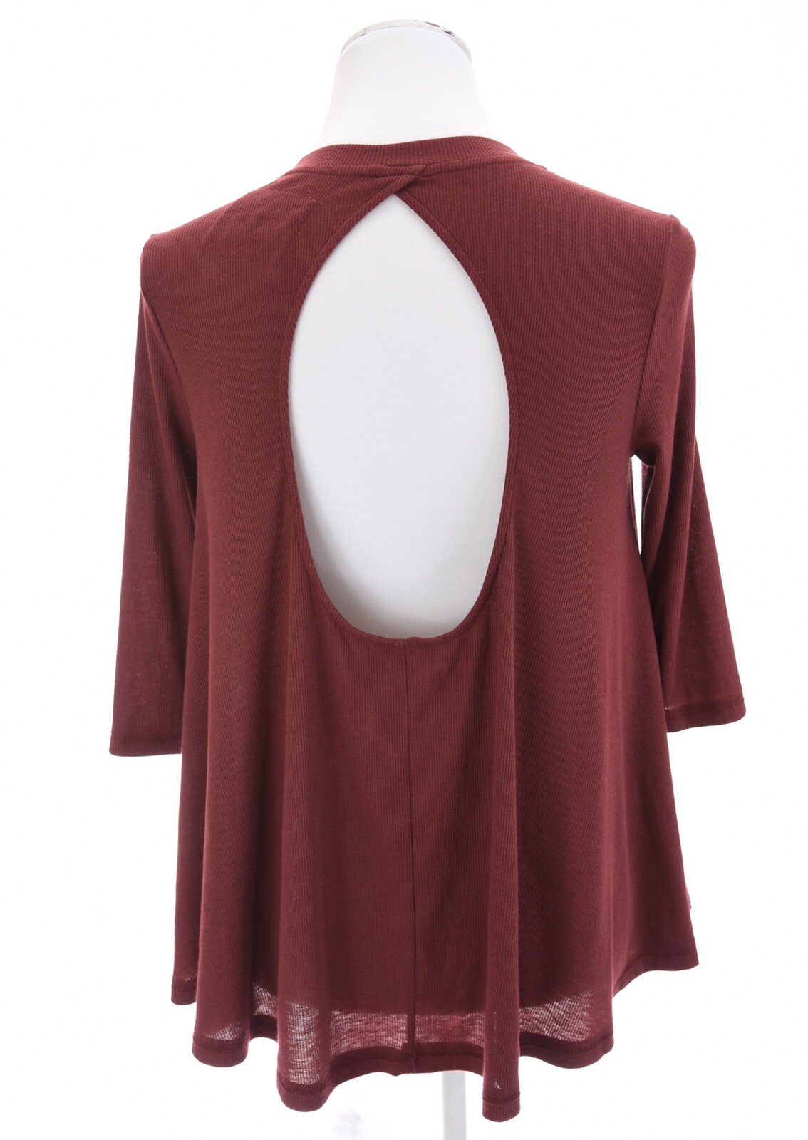 By Together You and I Womens Ribbed Oversized Babydoll Swing Top Pink Red Sz S image 3