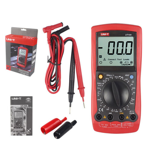 UNI-T Automotive Multimeter Voltmeter Ohmmeter Tach Dwell RPM Diode Test Data Ho - Picture 1 of 16