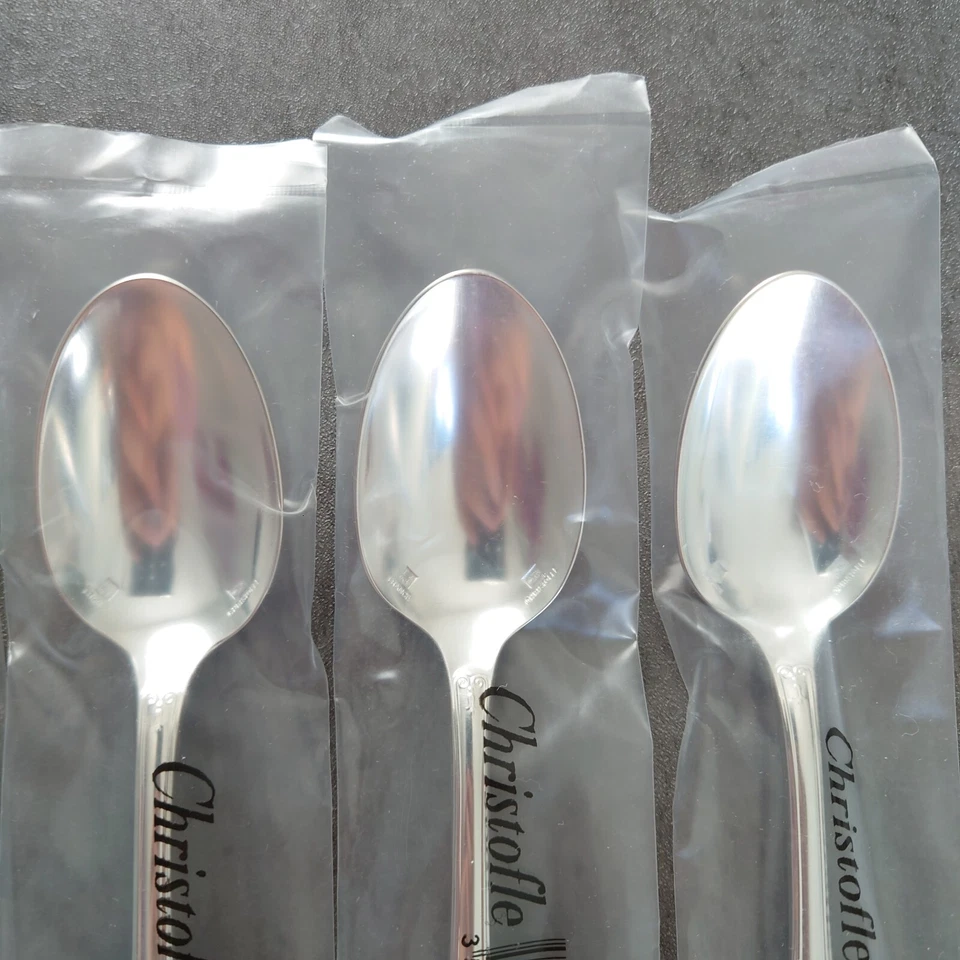 Cuchara de café Christofle Malmaison 6 piezas cubiertos plateados nueva Foto 3 de 4