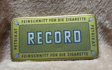 alte Blechdose RECORD Feinschnitt  Zigarette Tabak Petrikat Eckernf&ouml;rde 1950er