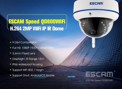Téléphone support caméra IP 1080P HD WIFI vision nocturne détection de mouvement RJ-45 ESCAM - Photo 1 sur 12