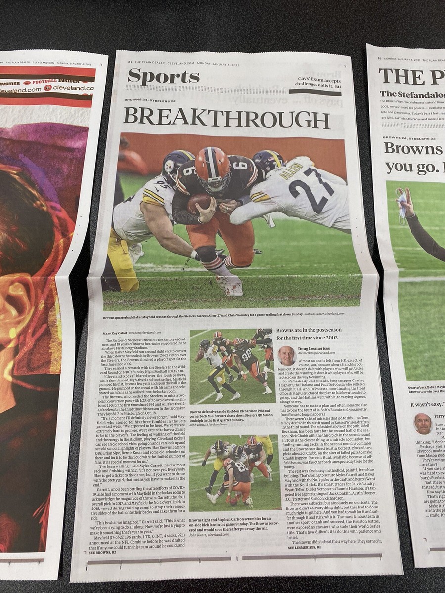 Browns Steelers Playoff Game 2021 Cleveland Browns 1-4-2021