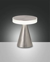 Fabas Luce LED Tischleuchte Neutra Ø170Mm 8W Warmweiß Chromfarben Dimmbar