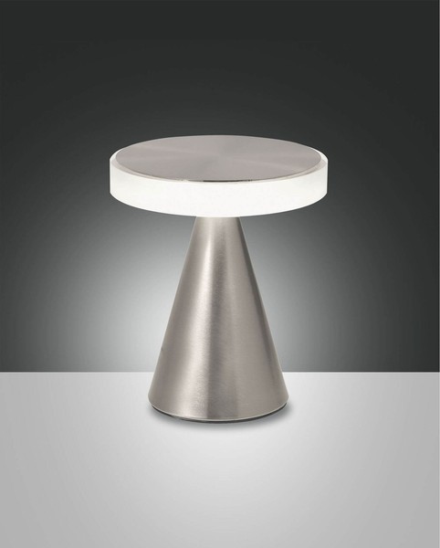 Fabas Luce LED Tischleuchte Neutra Ø170Mm 8W Warmweiß Chromfarben Dimmbar-image