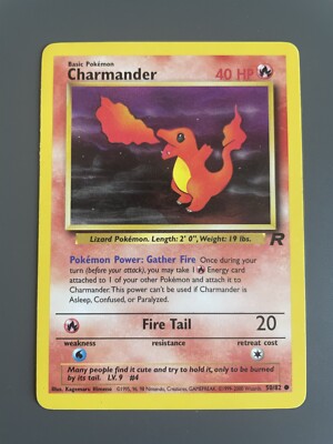 Pokémon Card Charmander 50/82 Unlimited Team Rocket MP