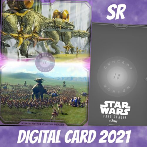 Topps Card Star Wars SR Gungan Army Watch Party Concept Purple 2021 Digital - Photo 1/4