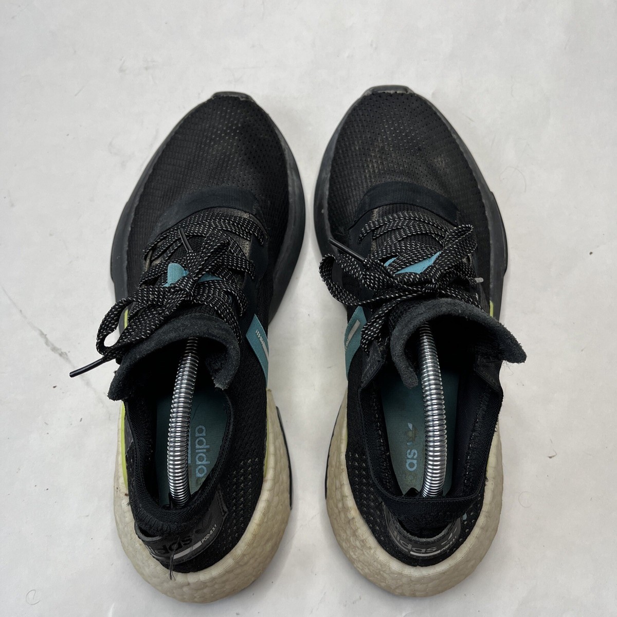 Adidas Mens Shoes Size 10 Sneakers Pod-S3.1 Black Black White Blue Neon AQ1059 Adidas Mens POD S3 1 AQ1059 Black Running Shoes Sneakers  main image 2