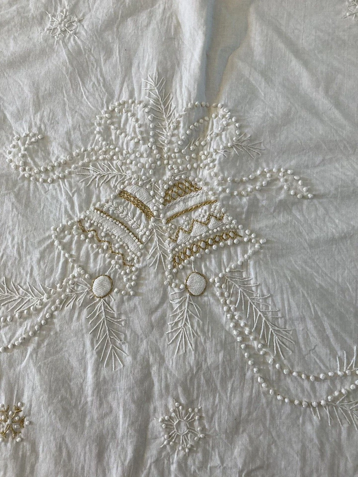 Vtg Finished Creative Circle Christmas Tree Skirt Kit Candlewick 2700 1988 - Image 3 of 4