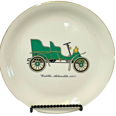 VTG Debutante Homer Laughlin Cadillac Automobile 1903 Plate 22K Gold Trim 7.5 In