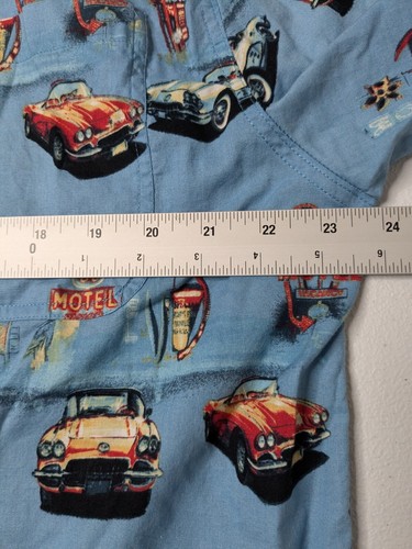 Clear Water Outfitters Shirt Men's XXL Blue Classic Car Pattern Button Up - Picture 4 of 5