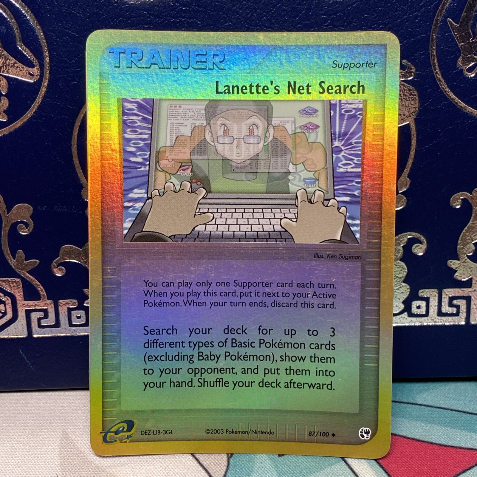 Lanette's Net Search - 87/100 - Reverse Holo Sandstorm - Pokemon Card - LP +