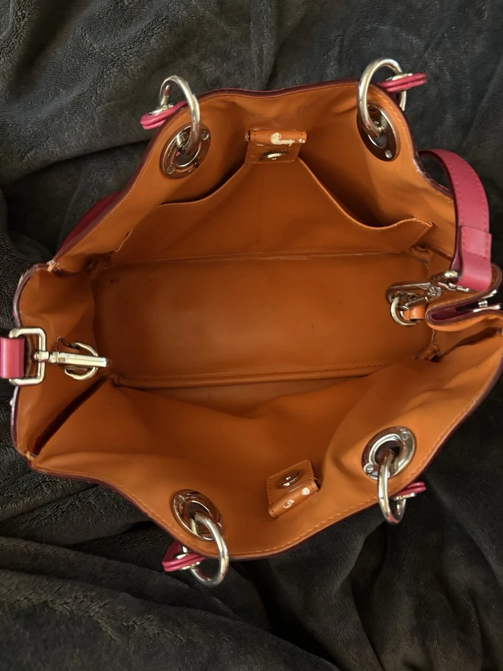 CHRISTIAN DIOR Calfskin Large Diorissimo Tote Rose Sorbet/Orange Preowned - Image 3 of 4