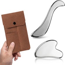 Rena Chris Gua Sha  Muscle Scraper Tool, Stainless Steel Face  Body Gua Sha Se