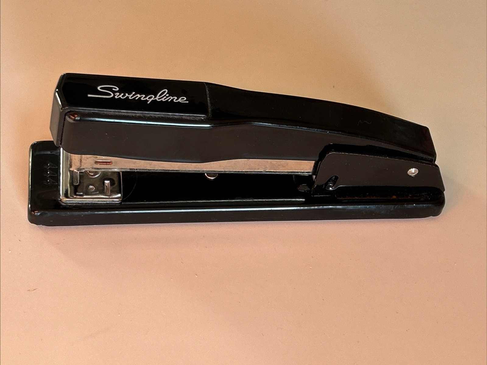 Vintage Swingline Black No 444 Metal Desk Stapler Works Great (Tested)