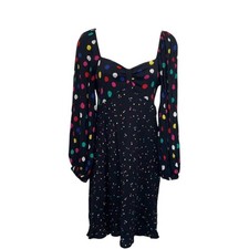Rixo x Target Multicoloured Polka Dot Mini Dress Sweetheart Neck - Size 4US