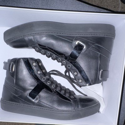 Versace Collection Men's Black Leather High Top Sneakers Size 9