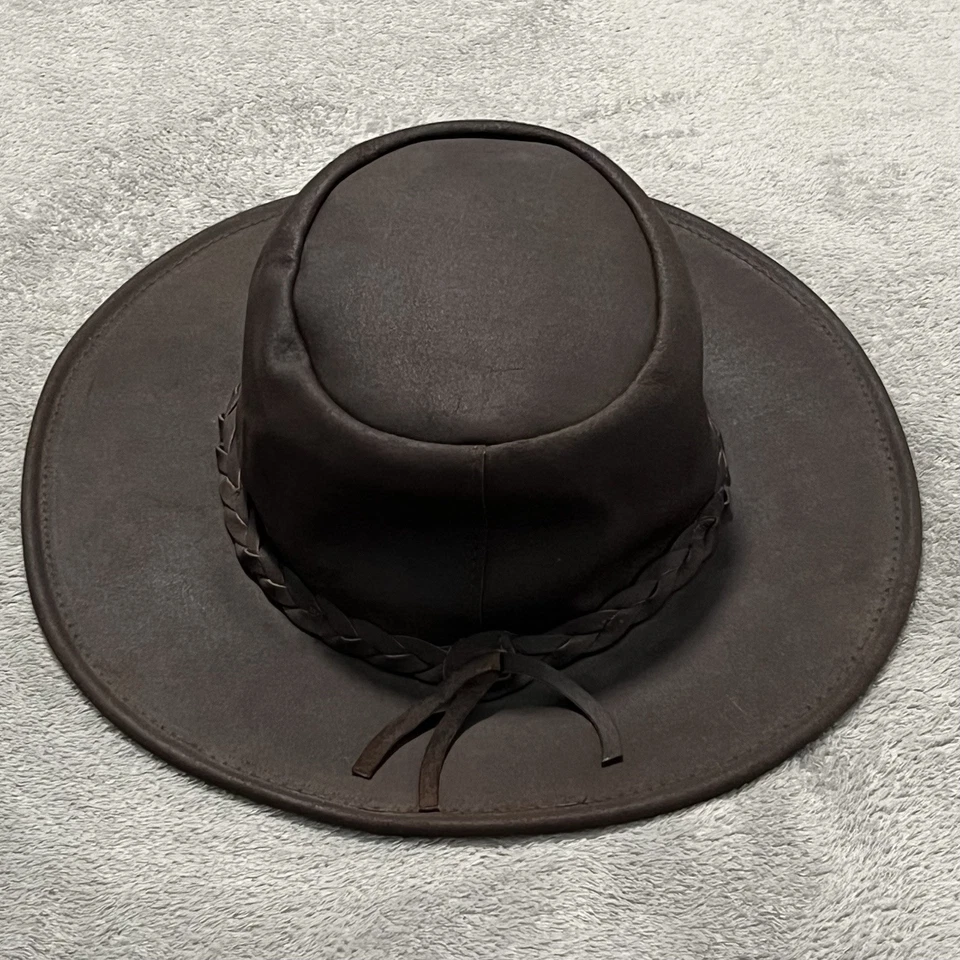 Sombrero Minnetonka XL Marrón Cuero Genuino El Sombrero Plegable Explorador Gorra de Viajero Foto 2 de 4