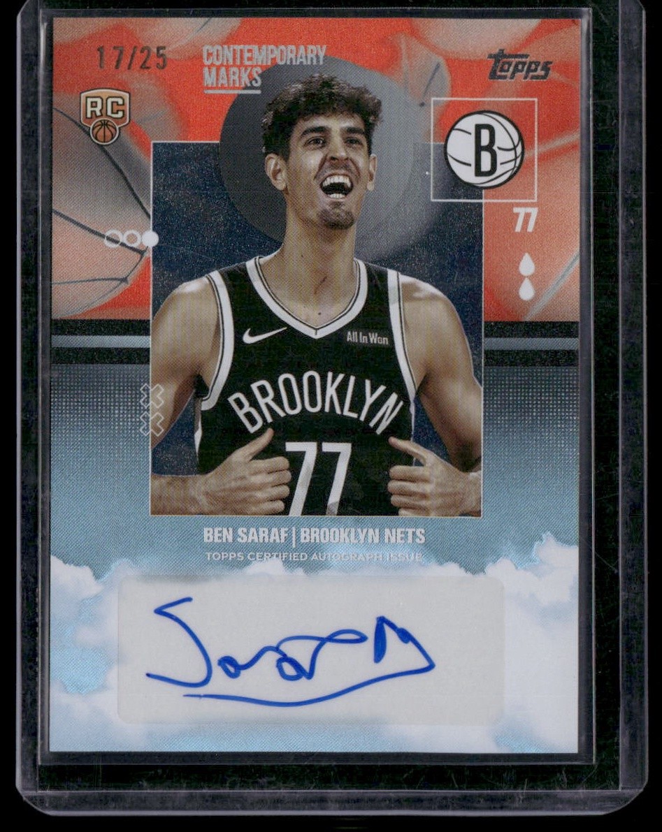 2025-26 Topps Ben Saraf Contemporary Marks Orange Rainbow /25