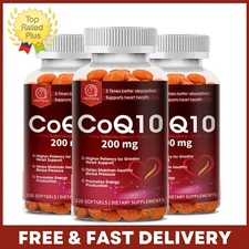 Coenzyme CQ10 200mg Heart Health Support, Increase Energy,120 Capsules