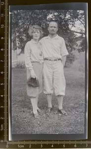 Vintage Photo NEGATIVE Man and Woman Unusual Fashion Rolled Tucked Pants