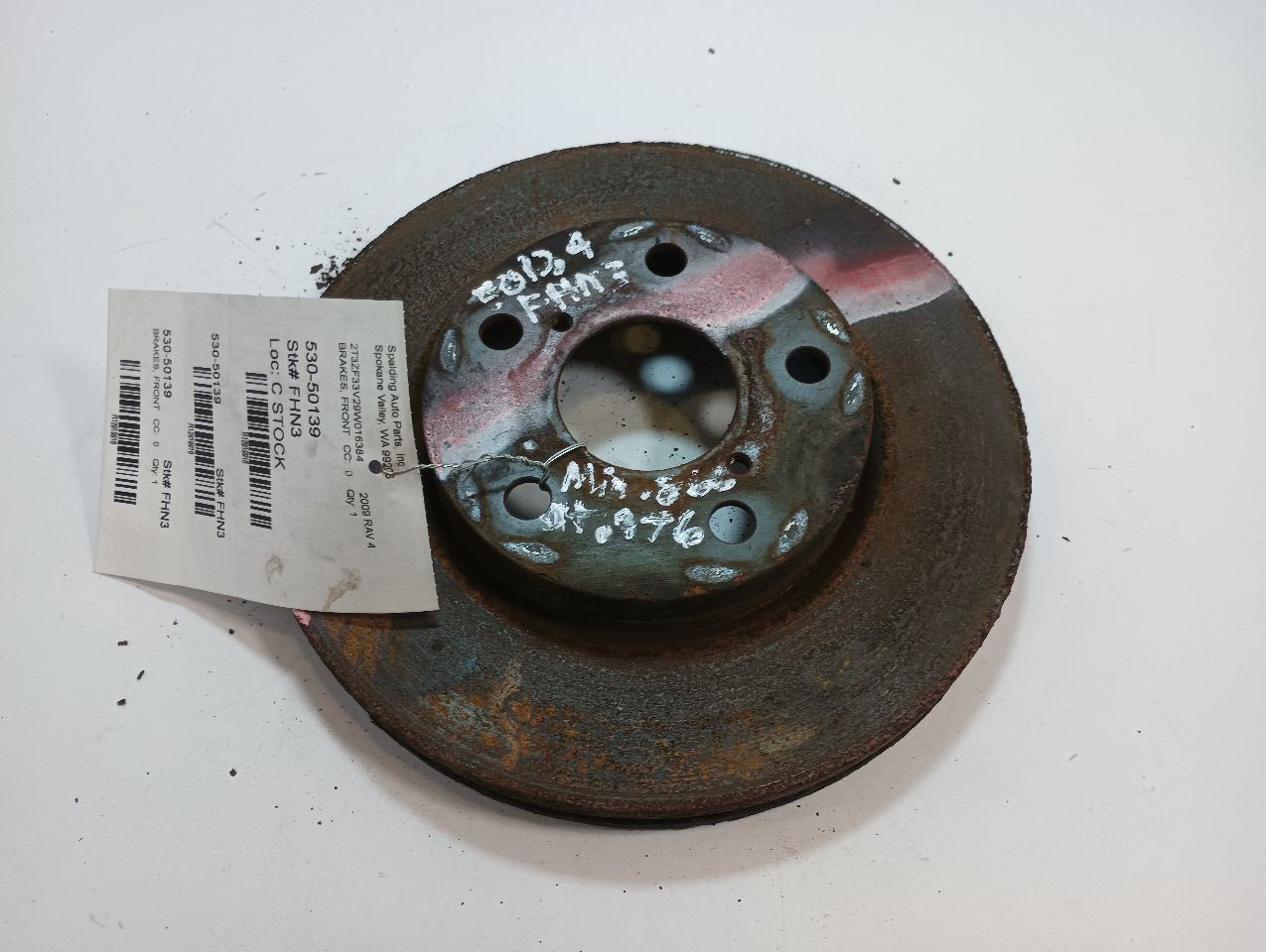 Front Rotor from 2009 Toyota RAV4 12919916