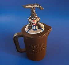 Vintage 1980's NESTLE QUIK BUNNY Brown Plastic Chocolate Milk Mixer Pitcher NICE